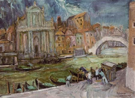 Temporale a Venezia, 1968, olio su tela, cm 50x70, Torre del Greco, Collezione Raiola